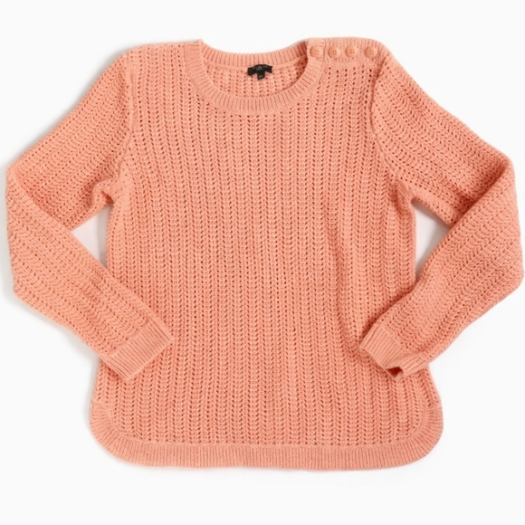 Talbots Sweaters - Talbots Lambswool Open Knit Crew Neck Sweater Peach sz Mp